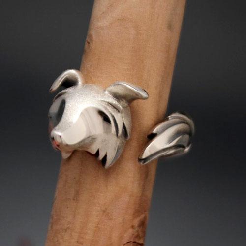 Border Collie Ring in Sterling Silver - Jamies Horse Jewelry