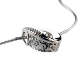Sterling Silver Horseshoe CZ Pendant Necklace