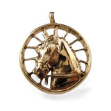 Carriage Horse Pendant Necklace Bronze