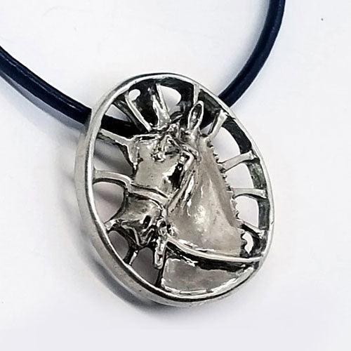 Carriage Horse Pendant Necklace in Sterling Silver - Jamies Horse Jewelry