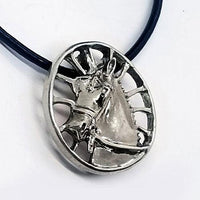 Carriage Horse Pendant Necklace in Sterling Silver - Jamies Horse Jewelry