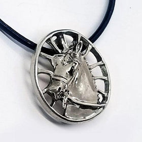 Carriage Horse Pendant Necklace in Sterling Silver