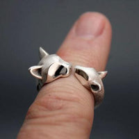 Cat and Mouse Ring in Sterling Silver - Jamies Horse Jewelry