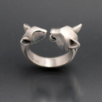 Cat and Mouse Ring in Sterling Silver - Jamies Horse Jewelry