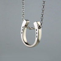Classic Horseshoe Pendant Necklace Sterling Silver - Jamies Horse Jewelry