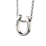 Classic Horseshoe Pendant Necklace Sterling Silver