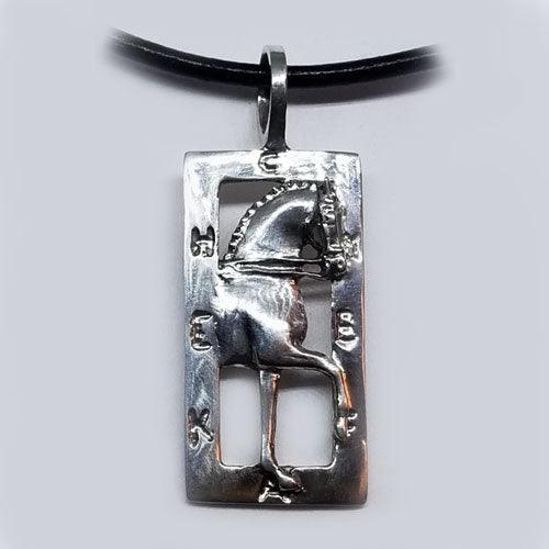 Enter at A Dressage Horse Pendant Necklace - Jamies Horse Jewelry