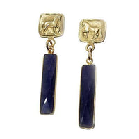 Piaffe Dressage Horse Earrings in Bronze with Gemstone Dangles - Jamies Horse Jewelry
