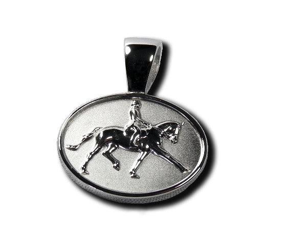 Dressage Horse and Rider Pendant Necklace