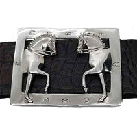 Enter At A Dressage Belt Buckle Bronze - Jamies Horse Jewelry