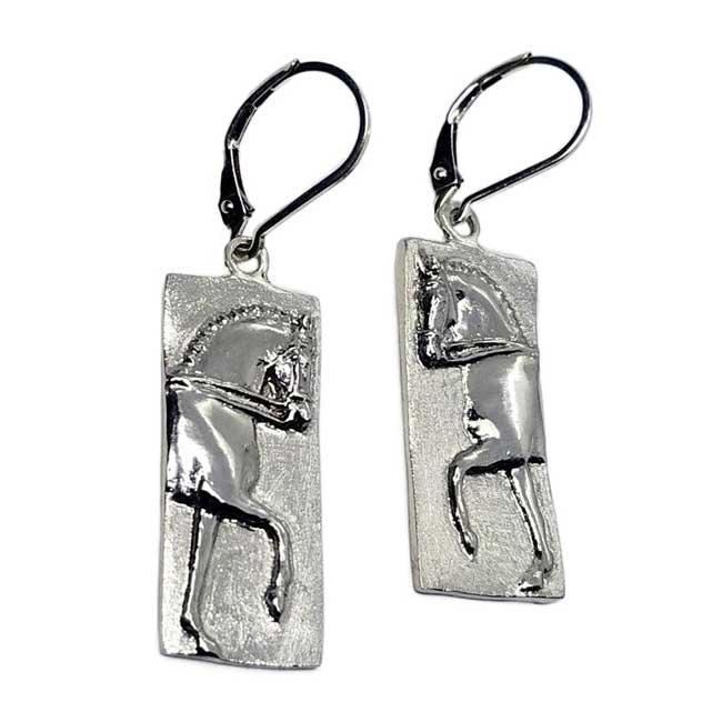 Enter At A Dressage Horse Dangle Earrings - Jamies Horse Jewelry