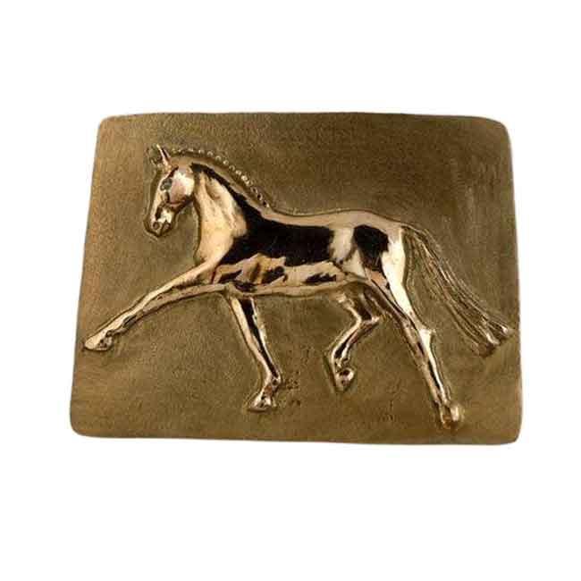 Extended Trot Dressage Belt Buckle Bronze - Jamies Horse Jewelry