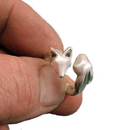 Fox and Bunny Ring in Sterling Silver - Jamies Horse Jewelry
