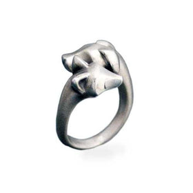 Fox and Hound Ring in Sterling Silver