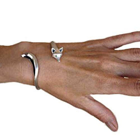 Fox Bangle Bracelet in Sterling Silver