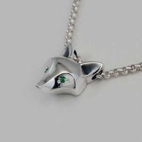 Fox Mask Pendant - Colored Diamond Eyes - Jamies Horse Jewelry