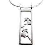 Framed Horse Earrings Sterling Silver