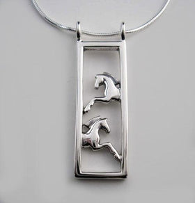 Framed Pair of Horses Necklace