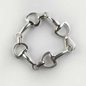 Heavy Half Snaffle Horse Bit Bracelet Sterling Silver