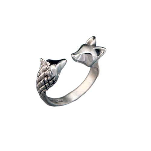 Hedgehog and Fox Ring - Jamies Horse Jewelry