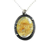 MOP Horse Head accented with Curls and Gemstones Necklace