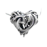 Entwinned Horses in Heart Necklace - Jamies Horse Jewelry