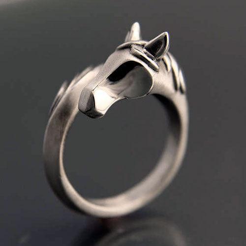 Horse Head and Tail Ring in Sterling Silver - Jamies Horse Jewelry