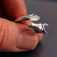 Horse Head and Tail Ring in Sterling Silver - Jamies Horse Jewelry