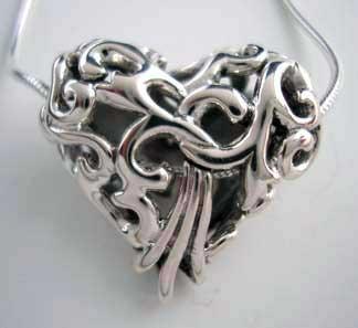Entwinned Horses in Heart Necklace - Jamies Horse Jewelry
