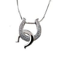 CZ Adorned Horseshoe Necklace - Jamies Horse Jewelry