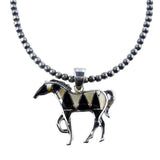 Matrix Turquoise Horse Pendant Necklace