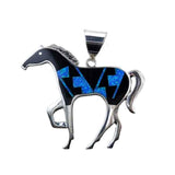 Large Steps Beauty Inlay Horse Pendant Necklace