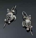 Loggerhead Turtle Earrings Sterling Silver
