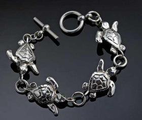 Loggerhead Sea Turtle Bracelet in Sterling Silver