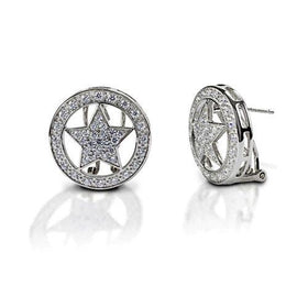 Lone Star Post Earrings Sterling Silver and CZs