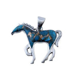 Matrix Turquoise Horse Pendant Necklace