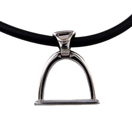 Modern Stirrup Pendant Necklace in Sterling Silver -1
