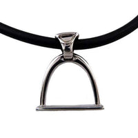 Modern Stirrup Pendant Necklace in Sterling Silver -1