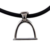 Modern Stirrup Pendant Necklace in Sterling Silver