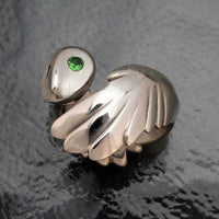 Owl Ring Sterling Silver with Gemstone Eyes 4