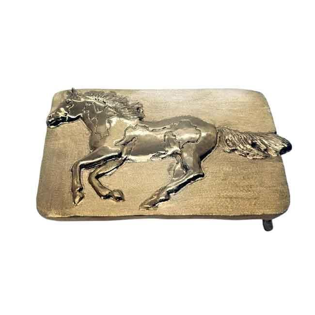 Paint Horse Belt Buckle Bronze Jamies Horse Jewelry