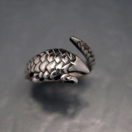 Pangolin Scaly Anteater Ring Sterling Silver - Jamies Horse Jewelry