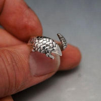 Pangolin Scaly Anteater Ring Sterling Silver - Jamies Horse Jewelry