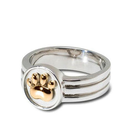 Sterling and 18k Yellow Gold Paw Print Ring