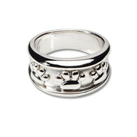 Paw Print Band Ring Sterling Silver - Jamies Horse Jewelry