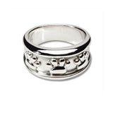 Paw Print Band Ring Sterling Silver