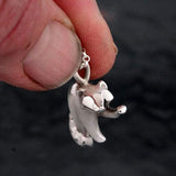 Raccoon Pendant Necklace Sterling Silver