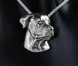 Rottweiler Pendant Necklace In Sterling Silver
