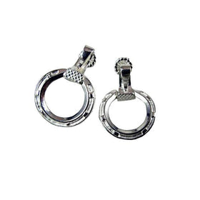 Round Horseshoe Earrings with Nail Sterling Silver