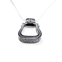 Western Stirrup Pendant Necklace Sterling Silver - Jamies Horse Jewelry